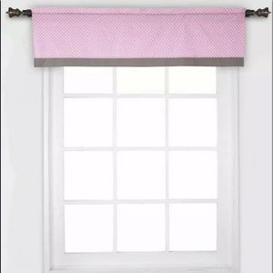 Bacati- Window Valance Pink/Grey Elephant 1 Panel